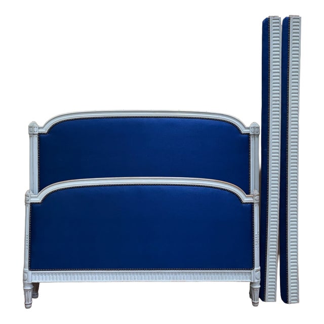 Headboard and Footboard in Painted Wood For Sale