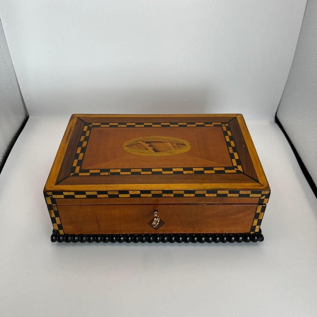 Antique Historicism Box with Birch Inlay, Germany, 1880 For Sale - Image 14 of 18