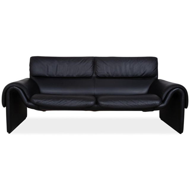 DS-2011 Leather Two-Seater Black Sofa from de Sede For Sale - Image 12 of 12