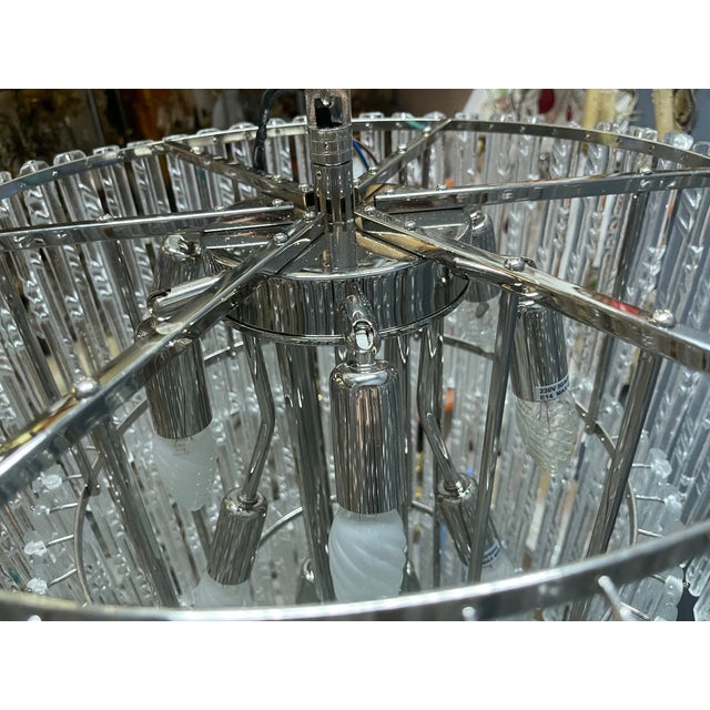 Large Murano Glass Rod Chandelier, Italy, 1980s For Sale - Image 12 of 18