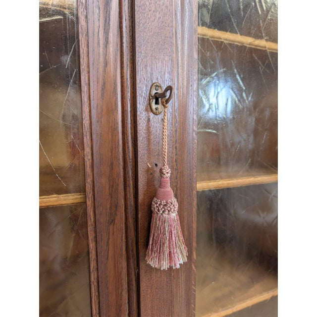 Interwar Historic Cabinet Bookcase in Oak For Sale - Image 5 of 18