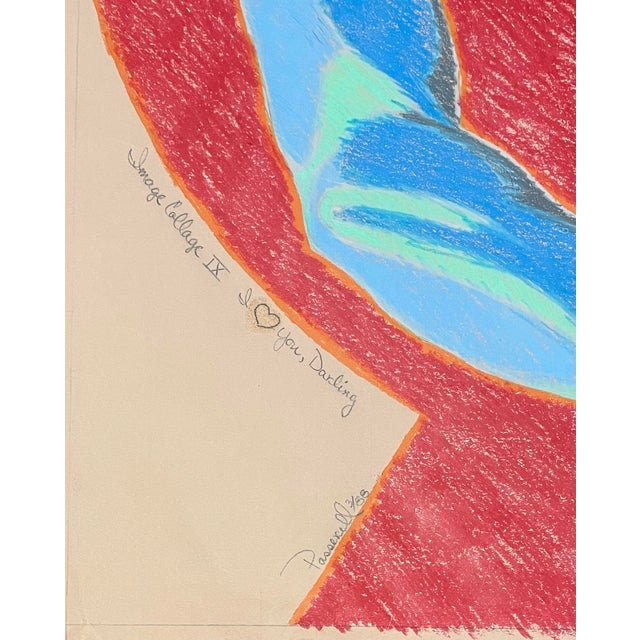 Mixed media painting with color pencil, oil pastel and some paint titled "Image Collage IX - I Love You Darling" From a...