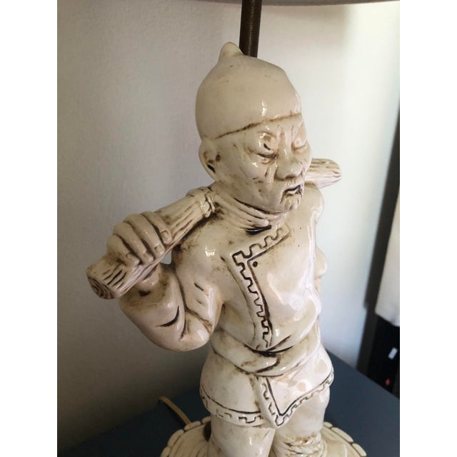 Late 20th Century Matched Asian Figure Lamps - Set of 2 For Sale - Image 4 of 6