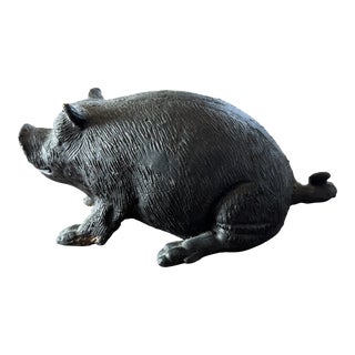 Vintage Bronze Maitland Smith Pig For Sale