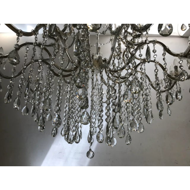 1950s Mid-Century Italian Lead Crystal Chandelier, 1950s For Sale - Image 5 of 10