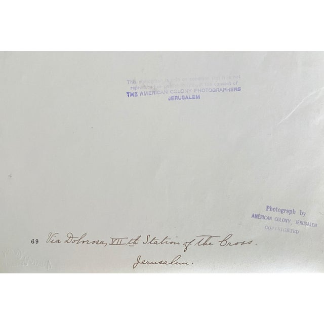 American Colony Jerusalem, Vintage Large Albumen Photo - Via Dolorosa In Station Of The Bross. Jerusalem, 1890-1920 For Sale In Miami - Image 6 of 8