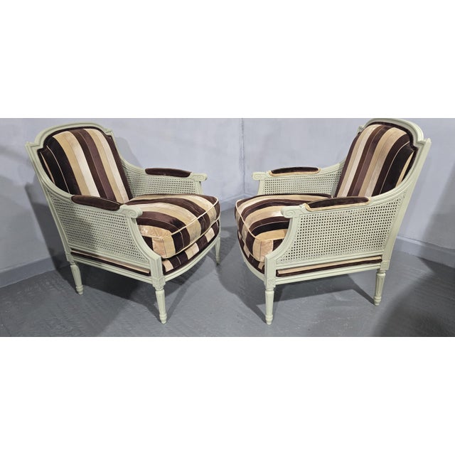 Wood French Bergere Armchairs, 1920s, Set of 2 For Sale - Image 7 of 12