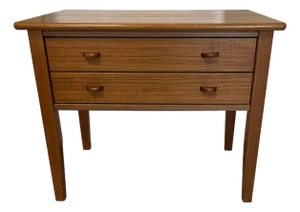 1960s Danish Modern Mid Century Teak Side Table With Two Drawers by Copenhagen