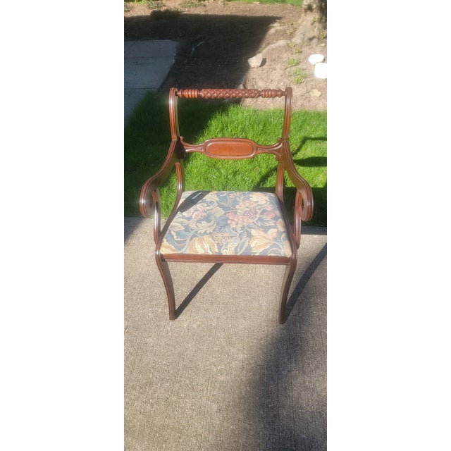 Traditional Six Early 20th Century Park Furniture Duncan Phyfe Style Dining Chairs For Sale - Image 3 of 16