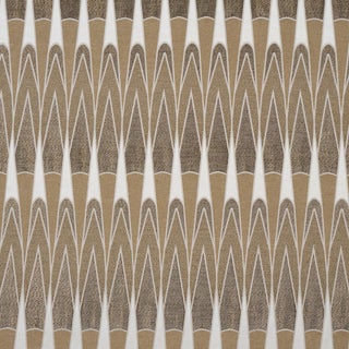 Schumacher Nightfall Skyline Fabric In Metallic Brown For Sale