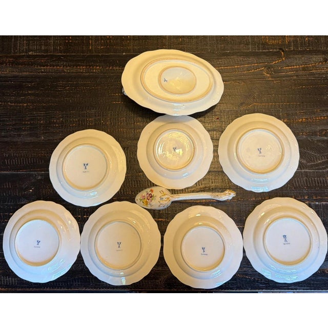 Late 19th Century Meissen MS220 7inch Plates (7) Plus Matching Gravy Boat For Sale - Image 11 of 18