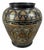 Oriental Vase with Engraved Brass and Gilded Silver For Sale