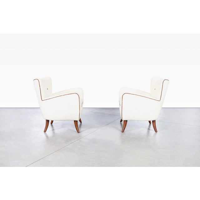 Mid-Century Modern Mid-Century Modern Sculptural Walnut Lounge Chairs by Ernst Schwadron, 1940s For Sale - Image 3 of 12