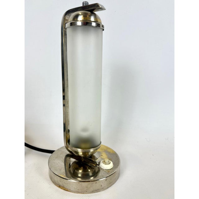 Bauhaus Nickel-Plated Tubular Table Lamp from Elma Weimar, 1930s For Sale - Image 6 of 11