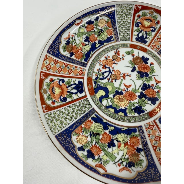 Ceramic Mid 20th Century Japanese Imari Porcelain Plate in Blue and Red For Sale - Image 7 of 10