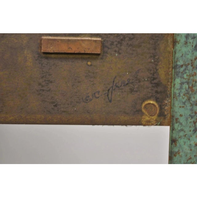 Curtis Jere Mid Century Modern Large Mixed Metal Copenhagen City Wall Sculpture For Sale - Image 10 of 12