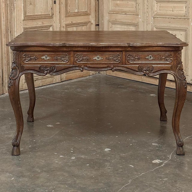 Antique Country French Liégeoise White Oak Writing Desk For Sale - Image 18 of 18