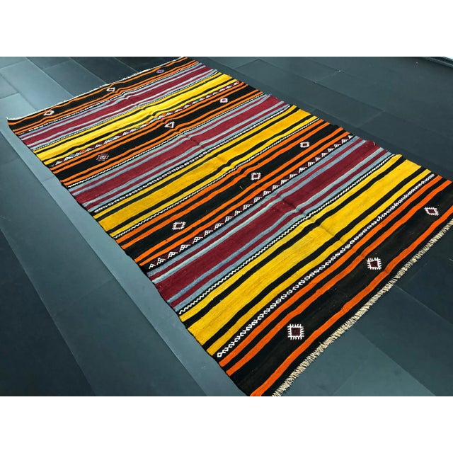 1960s 1960s Vintage Traditional Turkish Boho Kilim Rug- 5′4″ × 8′10″ For Sale - Image 5 of 11