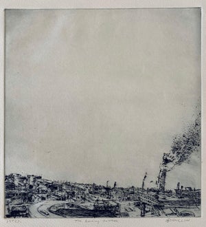 Robert A. Birmelin, The Burning Tower, American Modernist Abstract Etching