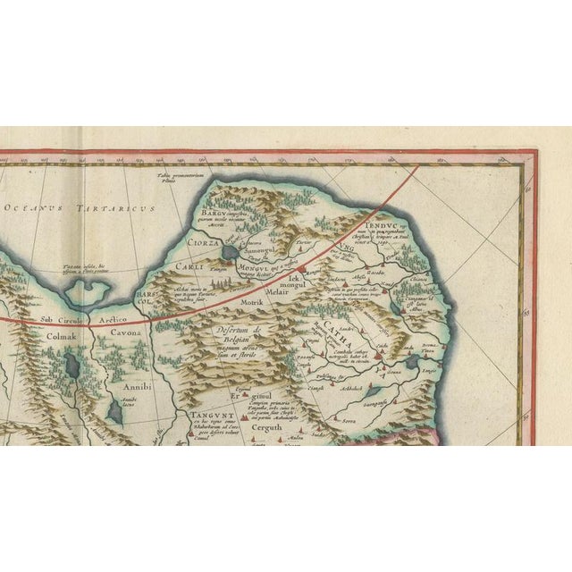 Imperial Tartary Map of Central Asia with Caravan Scene from Blaeu, 1642 For Sale - Image 10 of 12