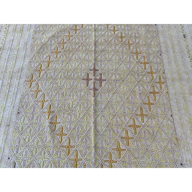 Handmade Mushwani Kilim Rug Muted Gold Wool Hand-Knotted Rug - 6'7" X 9'5" For Sale - Image 6 of 12