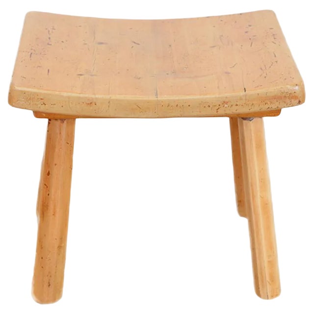 Vintage Solid Wood Stool For Sale