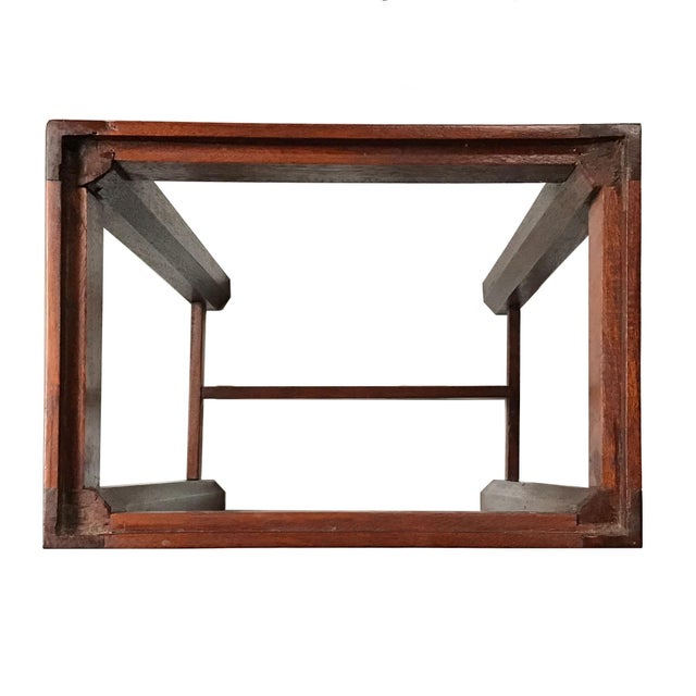 Late 19th Century Rose Wood Box With Inlaid Mother of Pearl Floral Motive on a Mahogany Handmade Four Leg Stand For Sale - Image 13 of 13