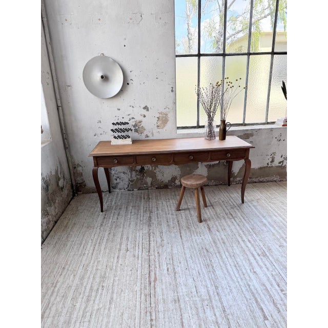 Brown Vintage Oak Console Desk, 1960s For Sale - Image 8 of 18