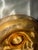 Vintage Amber Glass Serving Bowl With Intricate Gold Gilt Decoration For Sale - Image 4 of 6
