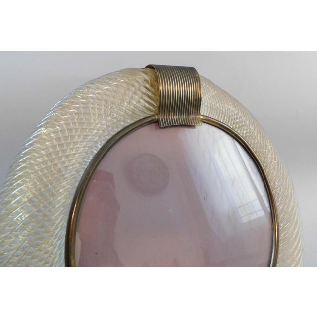 Barovier e Toso 20th Century Clear Round Murano Photo Frame For Sale - Image 4 of 6