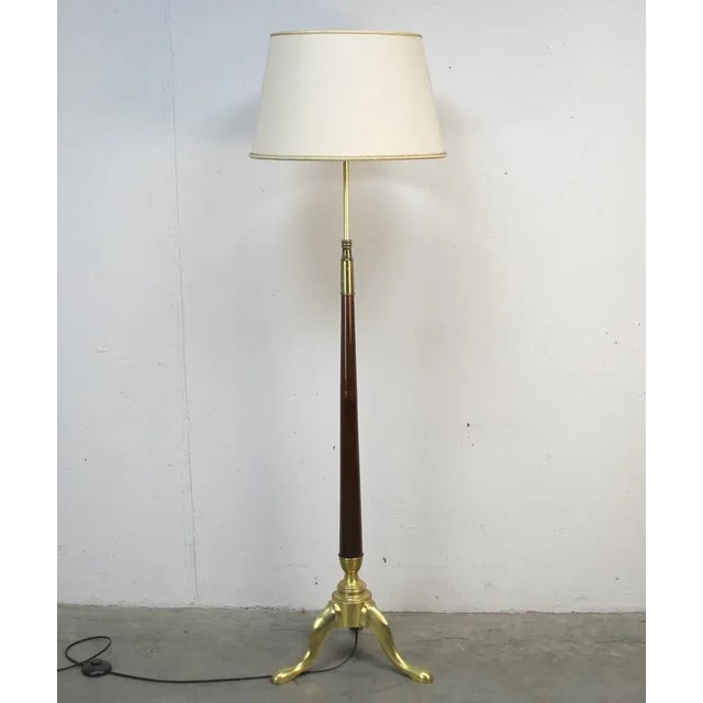 Wood Adjustable Wood and Bronze Floor Lamp, 1940s For Sale - Image 7 of 12