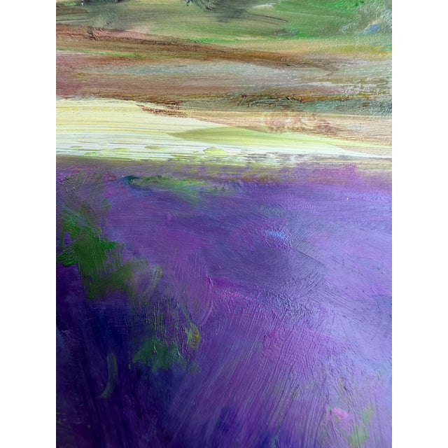 Wood Framed French Provincial Lavender Landscape For Sale - Image 7 of 18