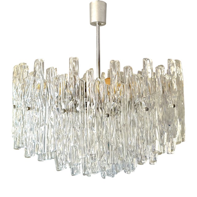 Vintage Acrylic Glass Chandelier For Sale