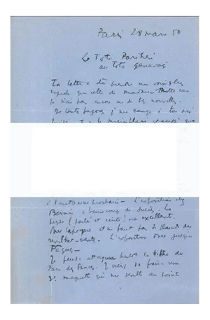 Original Signed Letter by André Masson - 1950 - Surrealism 1950