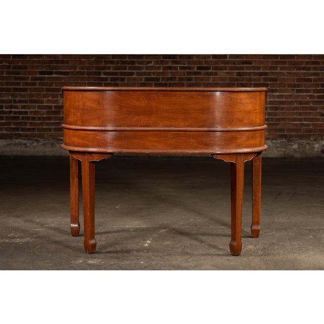 Early 20th Century Antique Hand-Carved Chinese Scholar's Writing Desk and Chair Set For Sale - Image 5 of 18