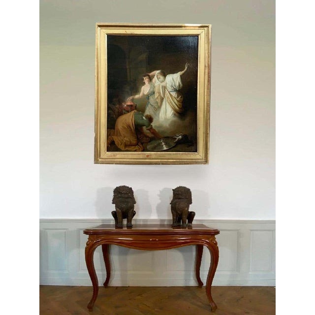 After Benjamin West, Saul Evoking the Shadow of Samuel, 18th Century, Oil on Canvas For Sale - Image 15 of 16