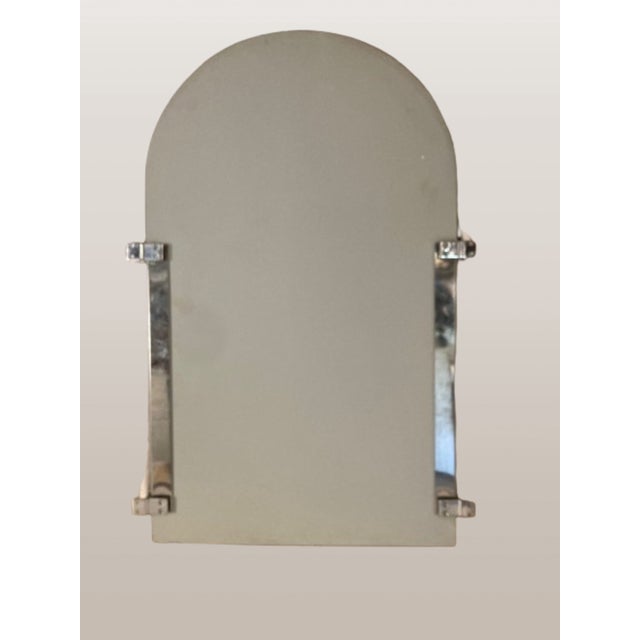 Shabby Chic 1980s Flat Triptych Mirror in Arch Shape For Sale - Image 3 of 9