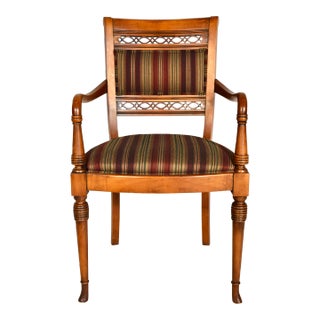 Regency Style Mahogany Armchair Crafted in Italy For Sale
