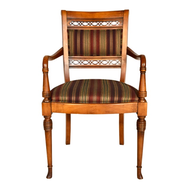 Regency Style Mahogany Armchair Crafted in Italy For Sale