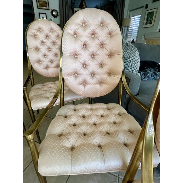 Set 6 Brass Dining Armchairs by Mastercraft For Sale - Image 15 of 17