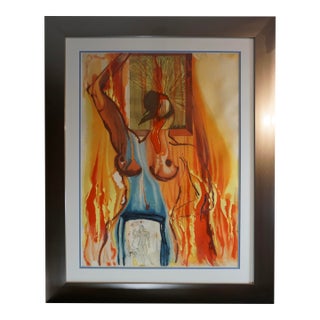 1970s Dali Alchimie Des Philosophes Le Phenix H/S Etching on Parchment Surreal Art For Sale