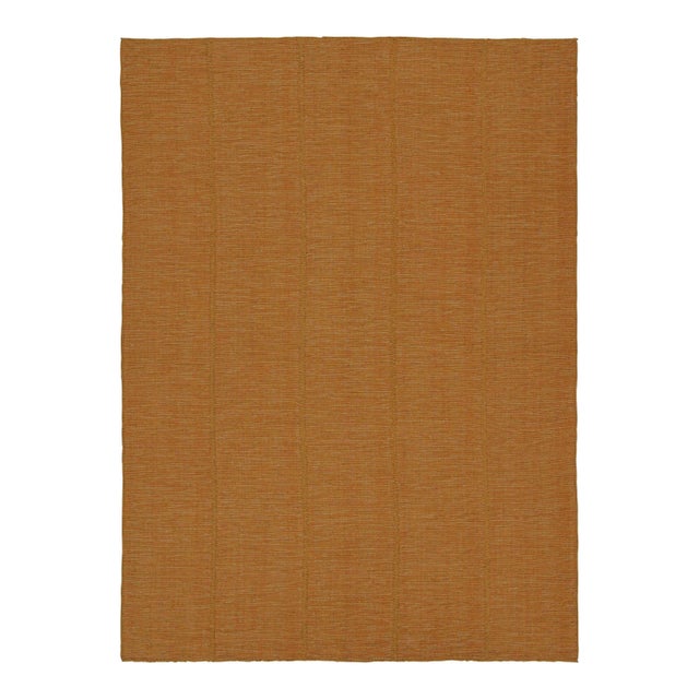 Textile 2010s Rug & Kilim’s Contemporary Kilim Rug in Ochre With Beige and Pink Accents For Sale - Image 7 of 7