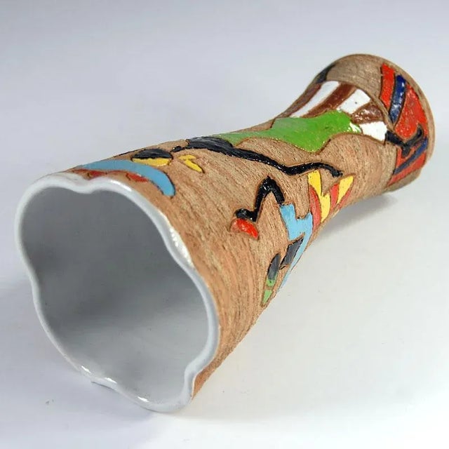 Mid-Century Modern Mid-Century Italian Ceramic Vase from Fratelli Fanciullacci For Sale - Image 3 of 11