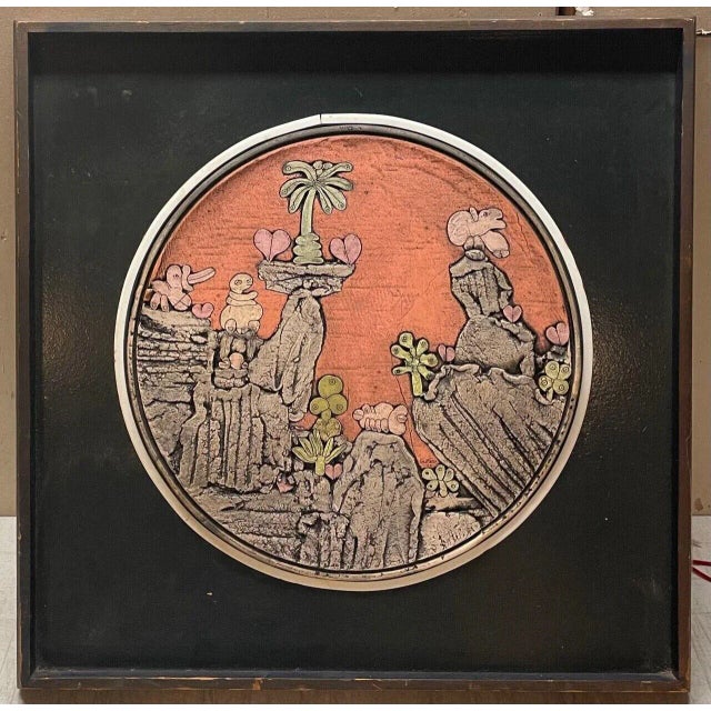 1975 Jack Sures 'Rain Off the Mountain' Earthenware Clay Plaque - Canada Master For Sale - Image 13 of 13