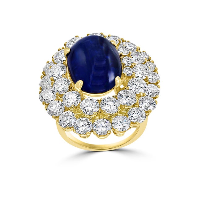 Chantecler 12 Ct Sapphire 22 Ct Diamond VS/E-F Color Ring & Earring Set 18 KYG For Sale - Image 17 of 18