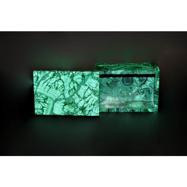 Natural Malachite Box Geological Scene For Sale - Image 9 of 11