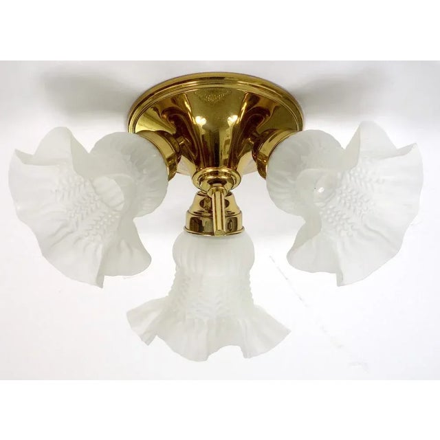 Metal Brass & Glass Ceiling Lamp from Schröder and Co., 1960s For Sale - Image 7 of 13