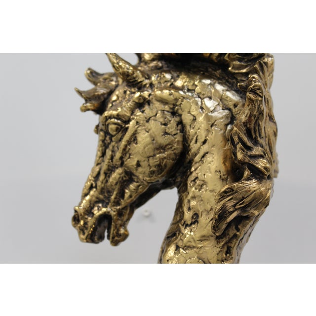 Metal Horse Statue, 1950s, Bronze with Resin Base For Sale - Image 7 of 18