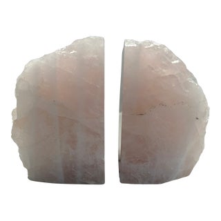 Early 20th Century Rose Quartz Bookends- a Pair For Sale
