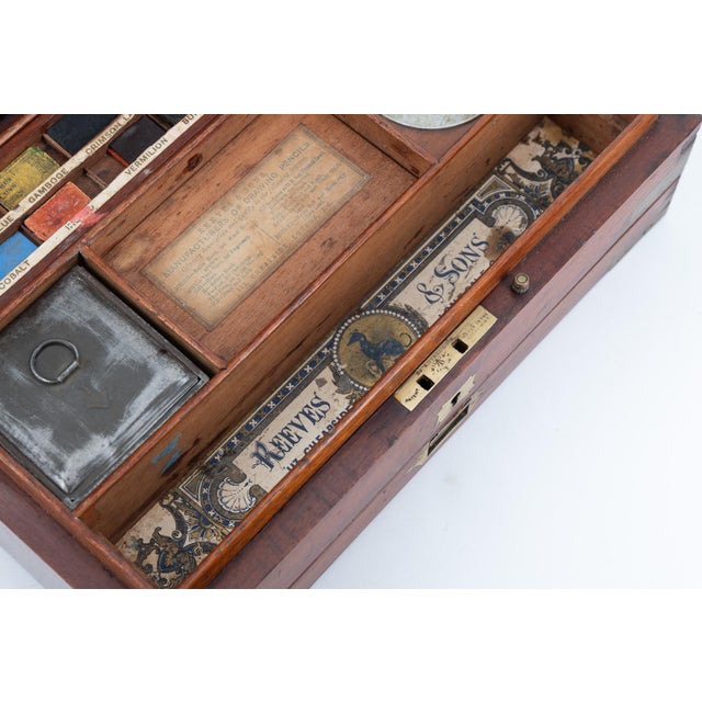 Victorian Campaign Military Artist's Watercolour Box from Reeves & Son For Sale - Image 11 of 18